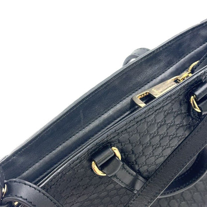 Gucci Micro Guccissima Hand Leather Black Shoulder Bag Gold 449241