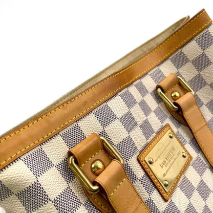 Louis Vuitton Hampstead PM Damier Azure Damier Azure Leather × PVC White Tote