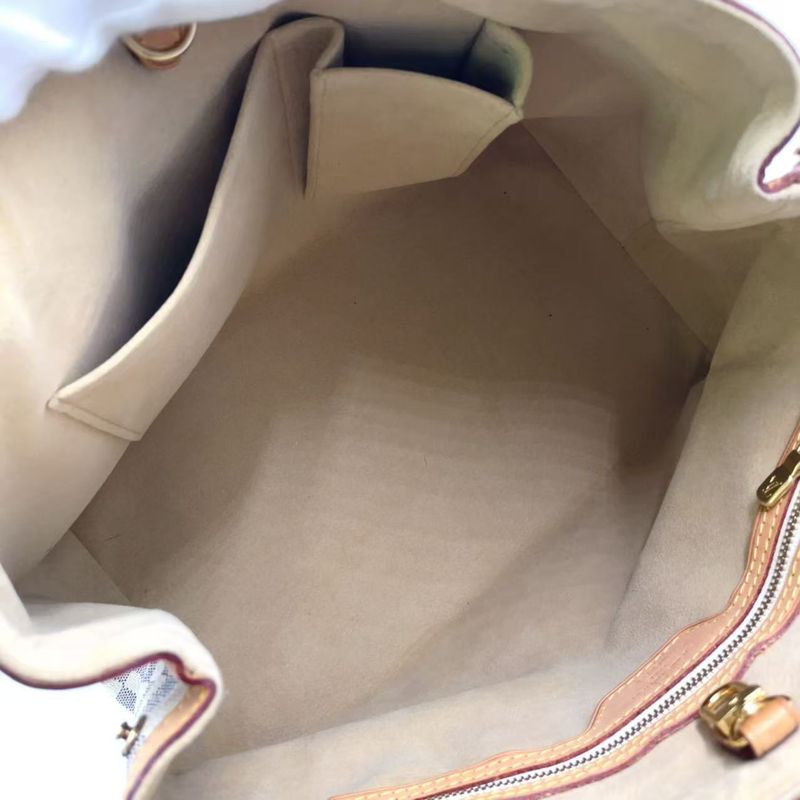 Louis Vuitton Hampstead PM Damier Azure Damier Azure Leather × PVC White Tote