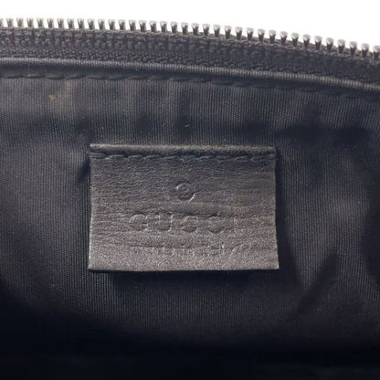 Gucci GG Pattern Leather X Canvas Dark Brown X Beige Handbag Silver 0391103