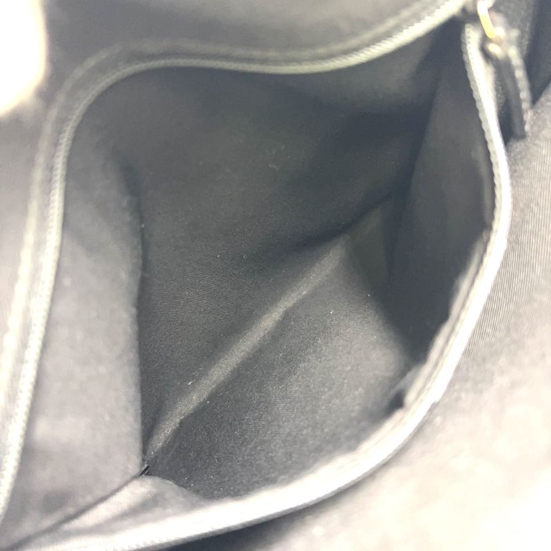 Gucci GG Pattern Leather X Nylon Canvas Black Handbag Silver 143742