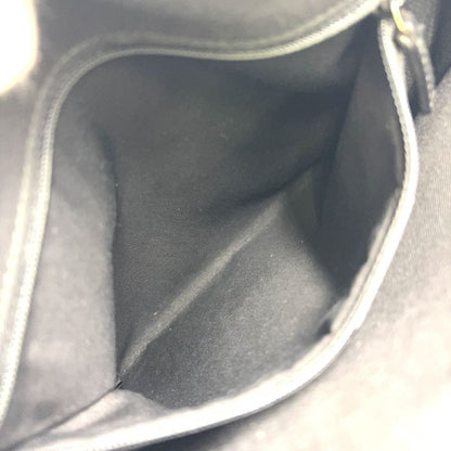 Gucci GG Pattern Leather X Nylon Canvas Black Handbag Silver 143742