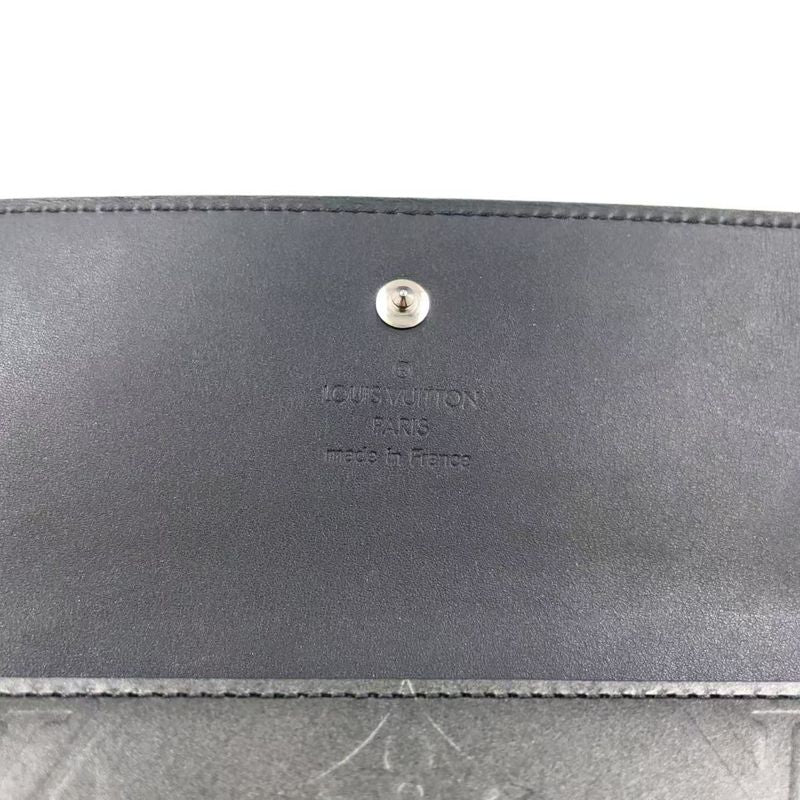Louis Vuitton Portefeuille Sarah Monogram Matte Long Wallet Leather Dark Gray