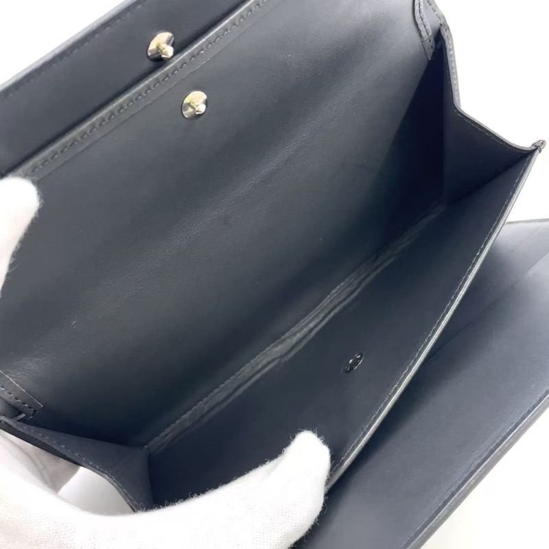 Louis Vuitton Portefeuille Sarah Monogram Matte Long Wallet Leather Dark Gray