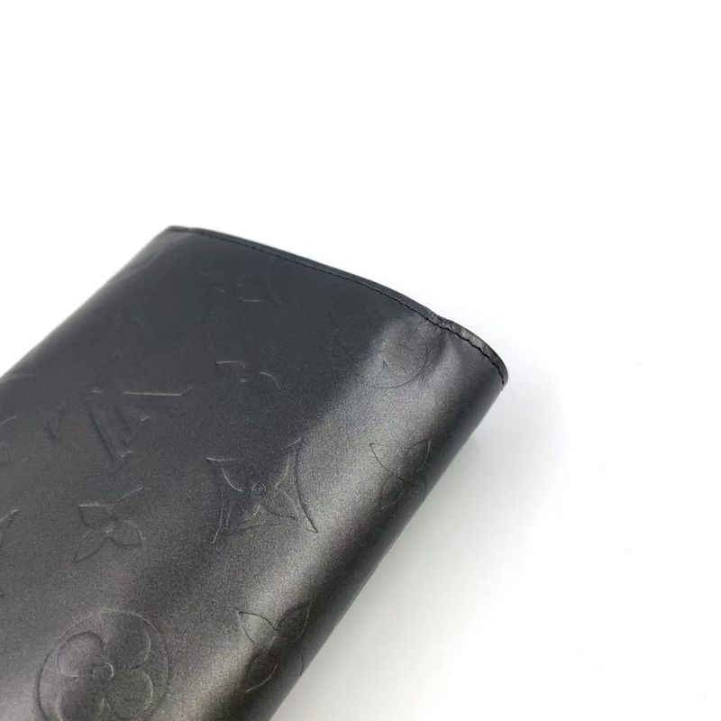 Louis Vuitton Portefeuille Sarah Monogram Matte Long Wallet Leather Dark Gray