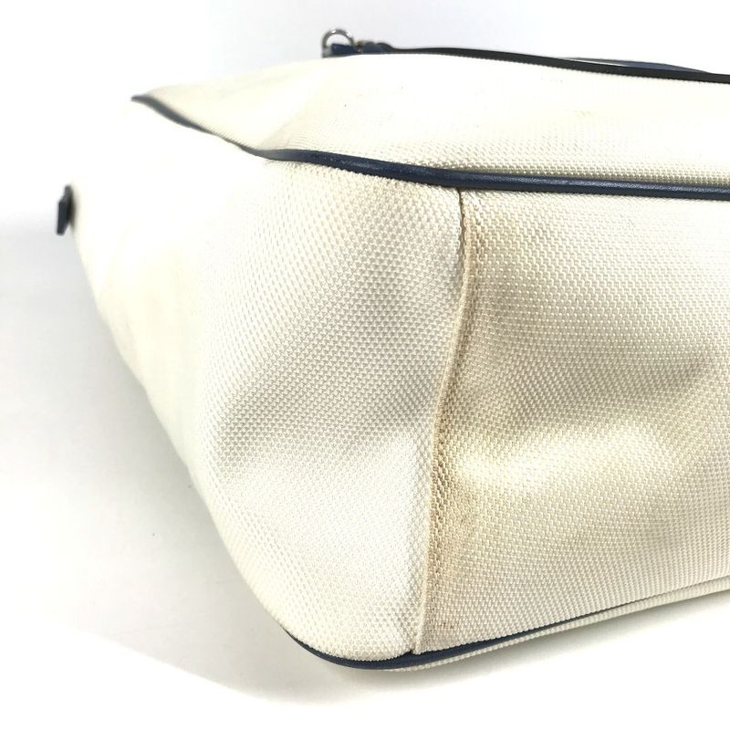 Chanel Shoulder Bag CC Coco Logo Leather / Canvas White