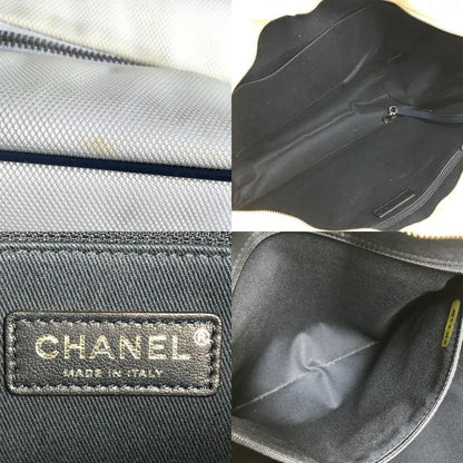Chanel Shoulder Bag CC Coco Logo Leather / Canvas White