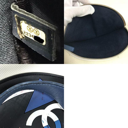 Chanel Shoulder Bag CC Coco Logo Leather / Canvas White