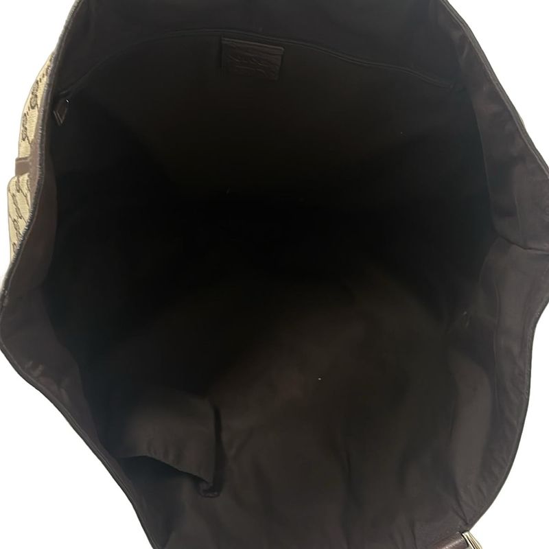 Gucci Tote Bag Abby 130733 Beige And Dark Brown Leather