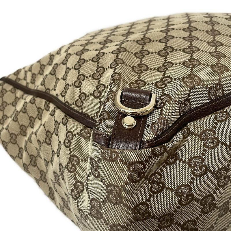 Gucci Tote Bag Abby 130733 Beige And Dark Brown Leather