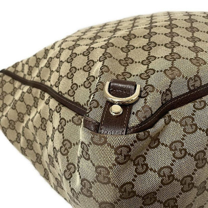 Gucci Tote Bag Abby 130733 Beige And Dark Brown Leather