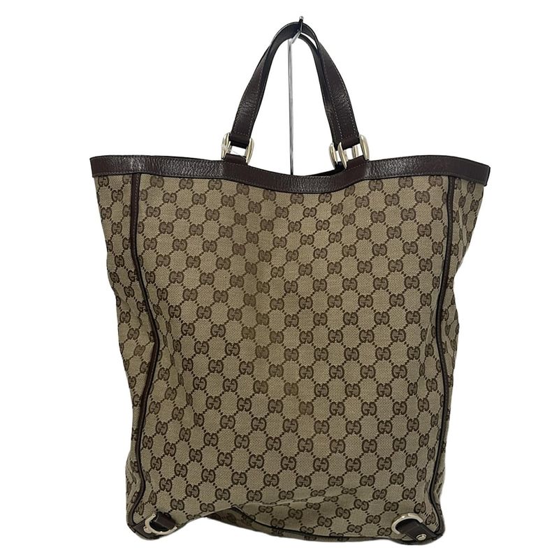 Gucci Tote Bag Abby 130733 Beige And Dark Brown Leather
