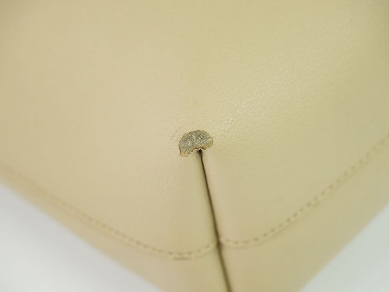 Authentic Saint Laurent Leather 2WAY Shoulder Bag Handbag Pochette Beige 600307