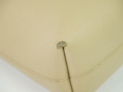 Authentic Saint Laurent Leather 2WAY Shoulder Bag Handbag Pochette Beige 600307