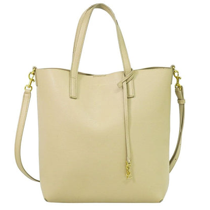 Authentic Saint Laurent Leather 2WAY Shoulder Bag Handbag Pochette Beige 600307