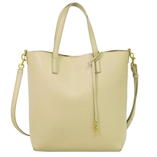 Authentic Saint Laurent Leather 2WAY Shoulder Bag Handbag Pochette Beige 600307