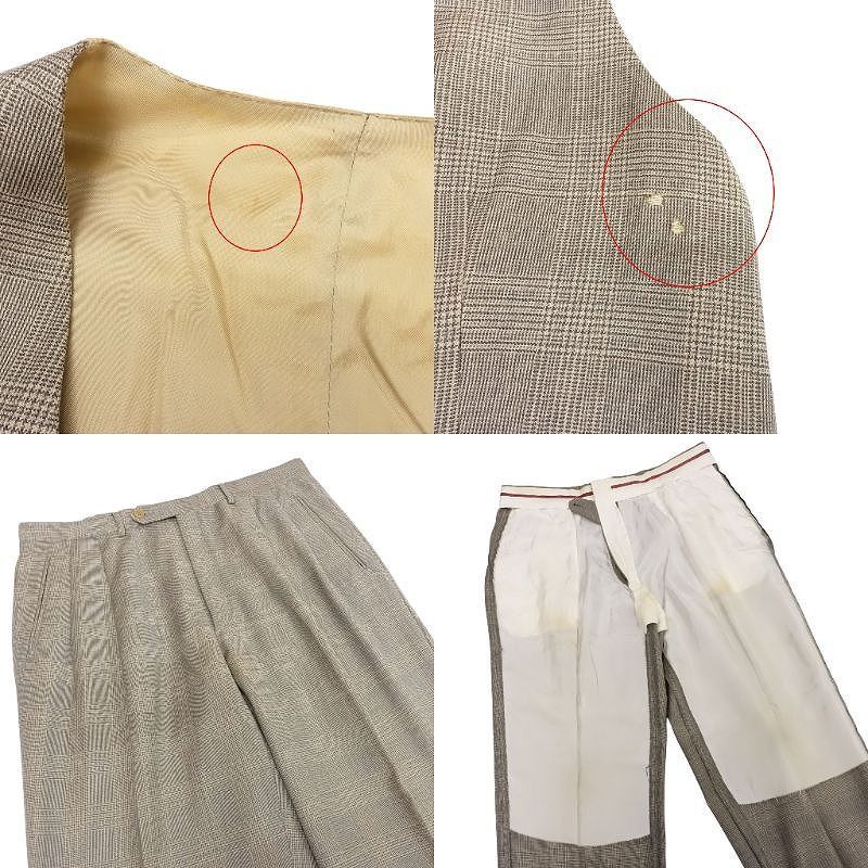 Celine Made in France 3 Piece 3 Piece Suit Setup Glen Check Old Vintage 52 XL