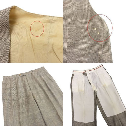 Celine Made in France 3 Piece 3 Piece Suit Setup Glen Check Old Vintage 52 XL
