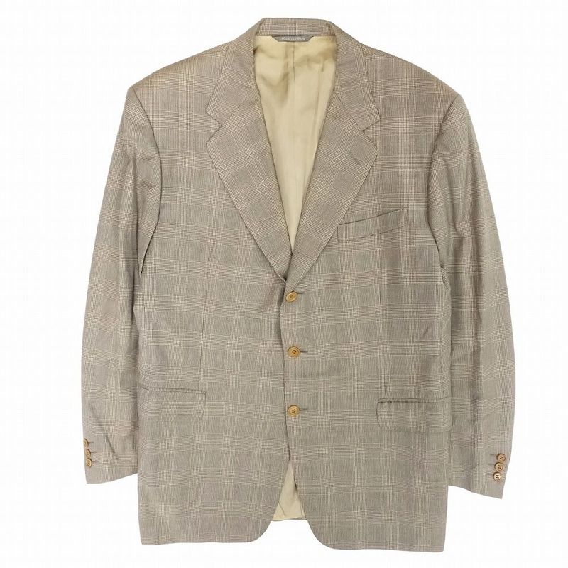 Celine Made in France 3 Piece 3 Piece Suit Setup Glen Check Old Vintage 52 XL