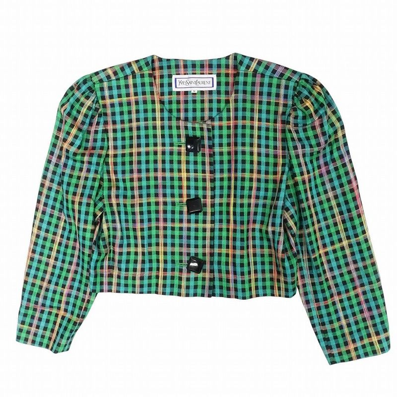 Vintage Yves Saint Laurent Cropped Short Length Collarless