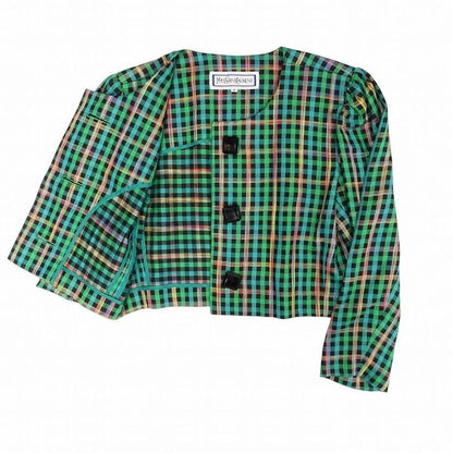 Vintage Yves Saint Laurent Cropped Short Length Collarless