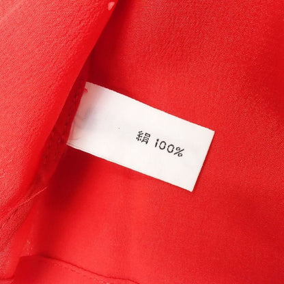 Vintage Christian Dior Nordic Pattern Snowflake Silk Shirt Blouse L Red Women