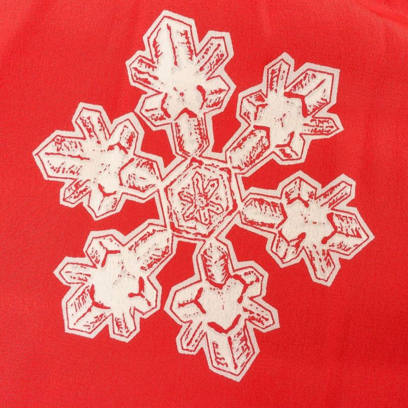 Vintage Christian Dior Nordic Pattern Snowflake Silk Shirt Blouse L Red Women