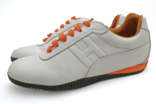 Hermes Shoes Sneakers Shoes Low Cut Ladies Women Leather Genuine White Quick