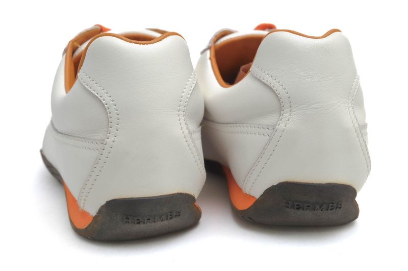 Hermes Shoes Sneakers Shoes Low Cut Ladies Women Leather Genuine White Quick