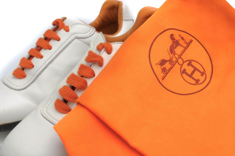 Hermes Shoes Sneakers Shoes Low Cut Ladies Women Leather Genuine White Quick