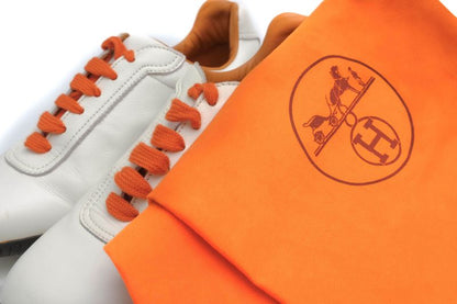 Hermes Shoes Sneakers Shoes Low Cut Ladies Women Leather Genuine White Quick