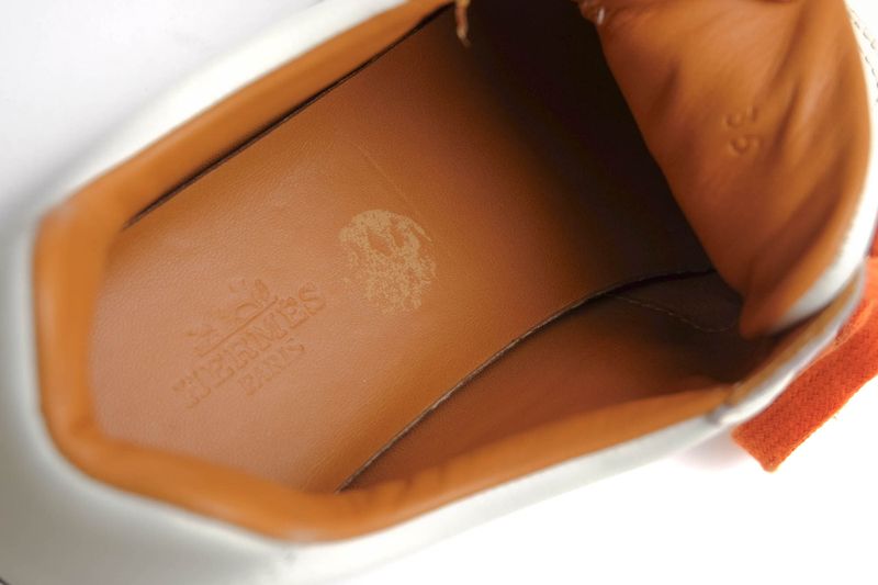 Hermes Shoes Sneakers Shoes Low Cut Ladies Women Leather Genuine White Quick