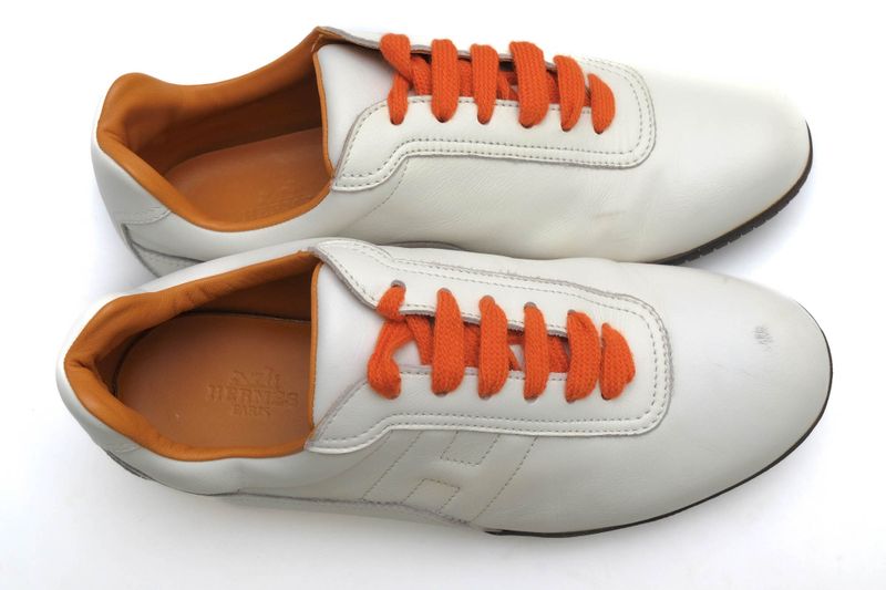 Hermes Shoes Sneakers Shoes Low Cut Ladies Women Leather Genuine White Quick