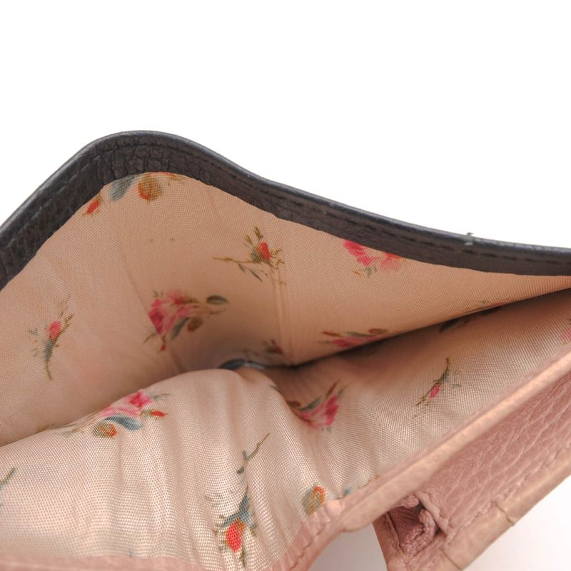 Gucci Wallet Women Leather Genuine Black 524289 Bow Compact Wallet GG Marmont