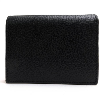 Gucci Wallet Women Leather Genuine Black 524289 Bow Compact Wallet GG Marmont