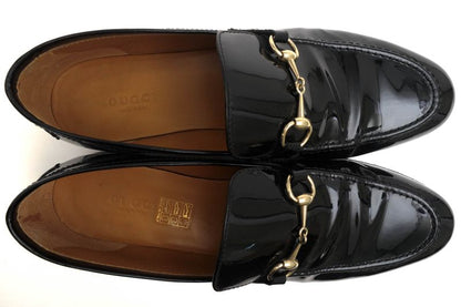 Gucci Bit Loafers Shoes Women Enamel Patent Leather Genuine Black 283644 Bnc00
