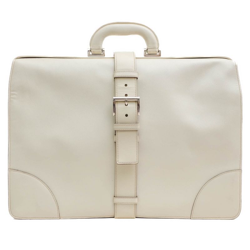Prada Bag Briefcase Business Bag Business Men Leather Genuine Leather Off White