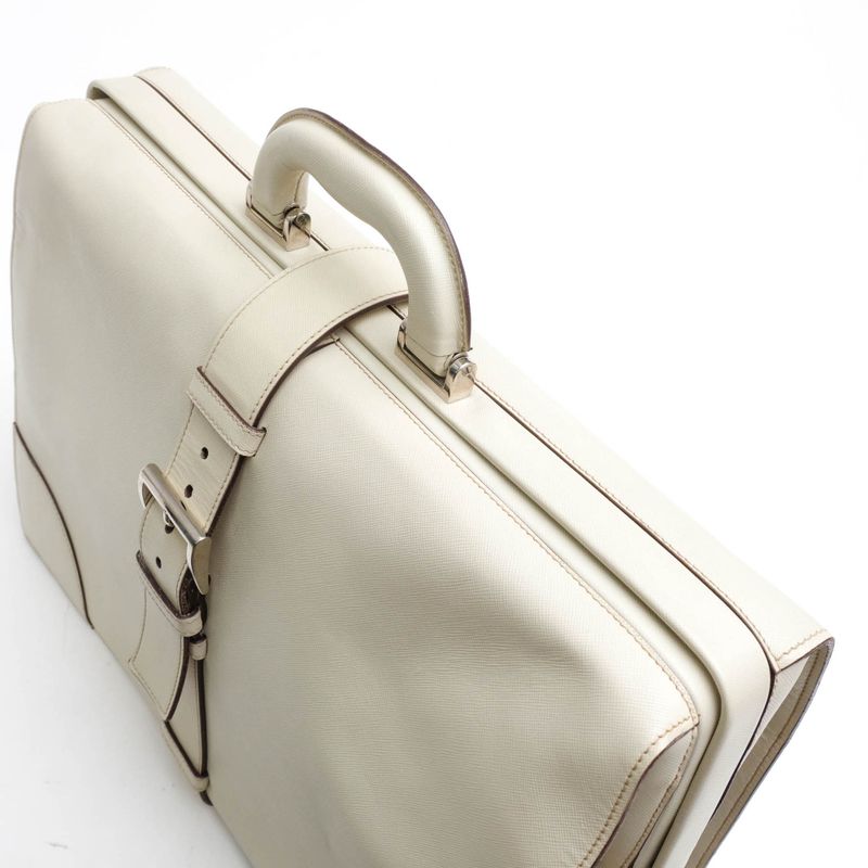 Prada Bag Briefcase Business Bag Business Men Leather Genuine Leather Off White