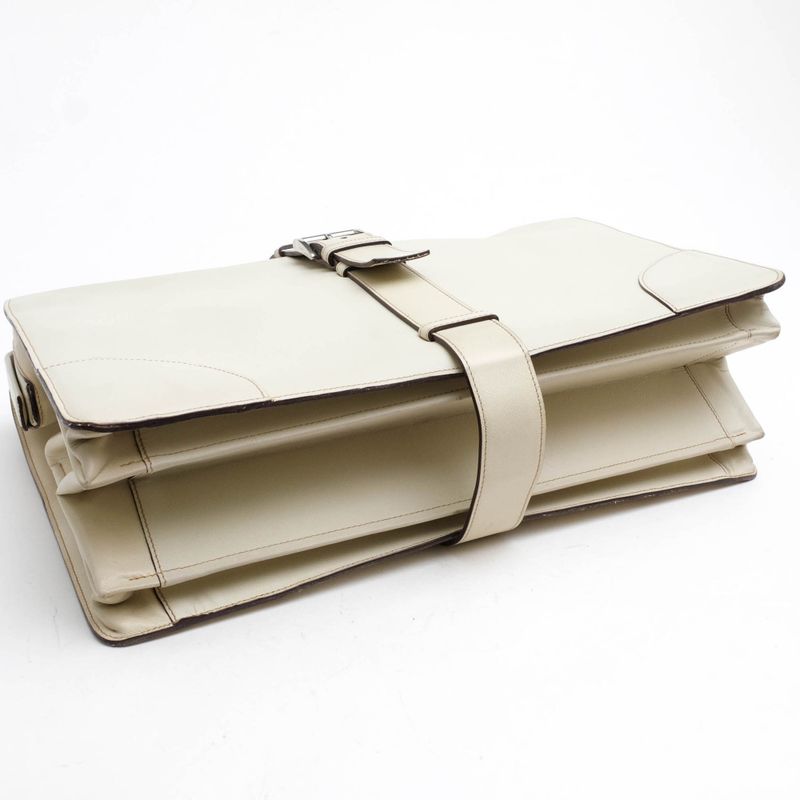 Prada Bag Briefcase Business Bag Business Men Leather Genuine Leather Off White
