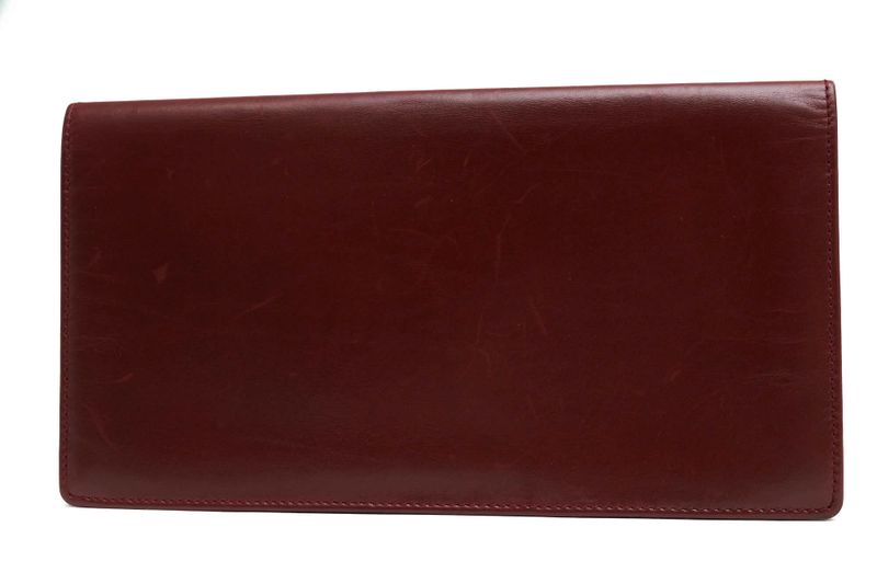 Gucci Long Wallet Men Leather Genuine Leather Red Brown Red Brown No Change