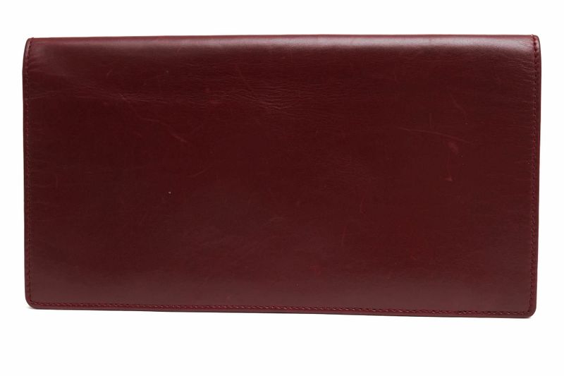Gucci Long Wallet Men Leather Genuine Leather Red Brown Red Brown No Change