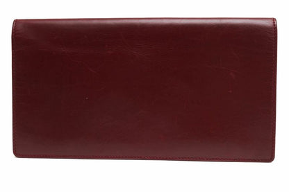 Gucci Long Wallet Men Leather Genuine Leather Red Brown Red Brown No Change