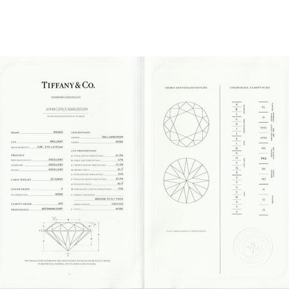 Tiffany & Co Harmony 022ct E-vs2-3ex Diamond Ring