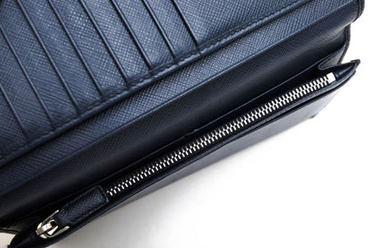 Prada Long Wallet Men Leather Genuine Leather Navy Blue 2mv836 Portafverticale