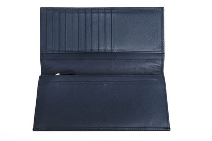 Prada Long Wallet Men Leather Genuine Leather Navy Blue 2mv836 Portafverticale