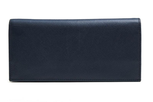 Prada Long Wallet Men Leather Genuine Leather Navy Blue 2mv836 Portafverticale