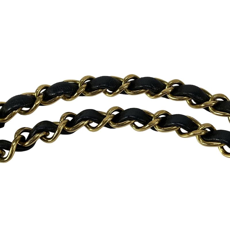 Chanel Shoulder Bag Double Flap Matelasse A01113 Black Chain Shoulder/gold