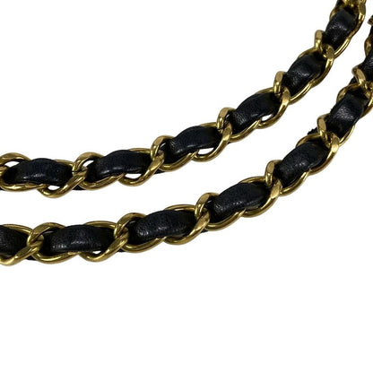 Chanel Shoulder Bag Double Flap Matelasse A01113 Black Chain Shoulder/gold