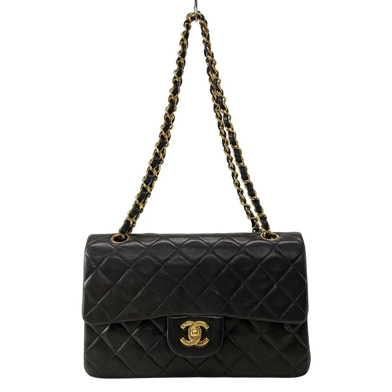 Chanel Shoulder Bag Double Flap Matelasse A01113 Black Chain Shoulder/gold