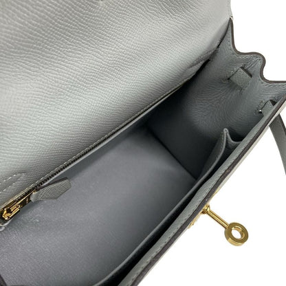 Hermes Handbag Kelly 25 Blue Glacier Outside Stitch/gold Hardware